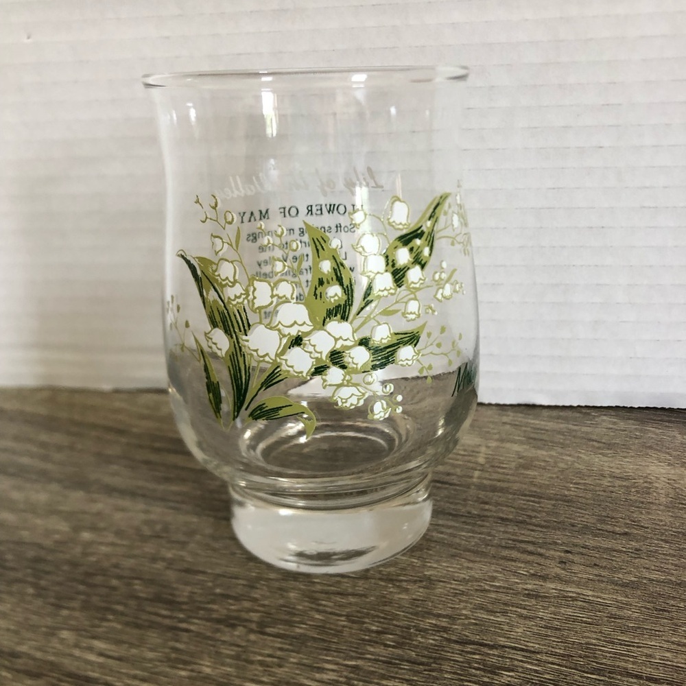 Vtg Dominion Glass May Flower of the Month Tumbler